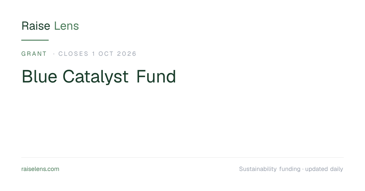 Blue Catalyst Fund 2026 | Raise Lens