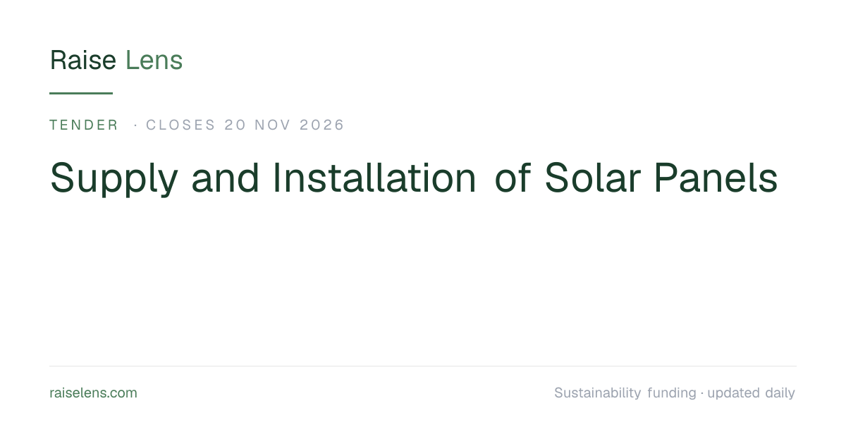 Supply and Installation of Solar Panels 2026 | Raise Lens